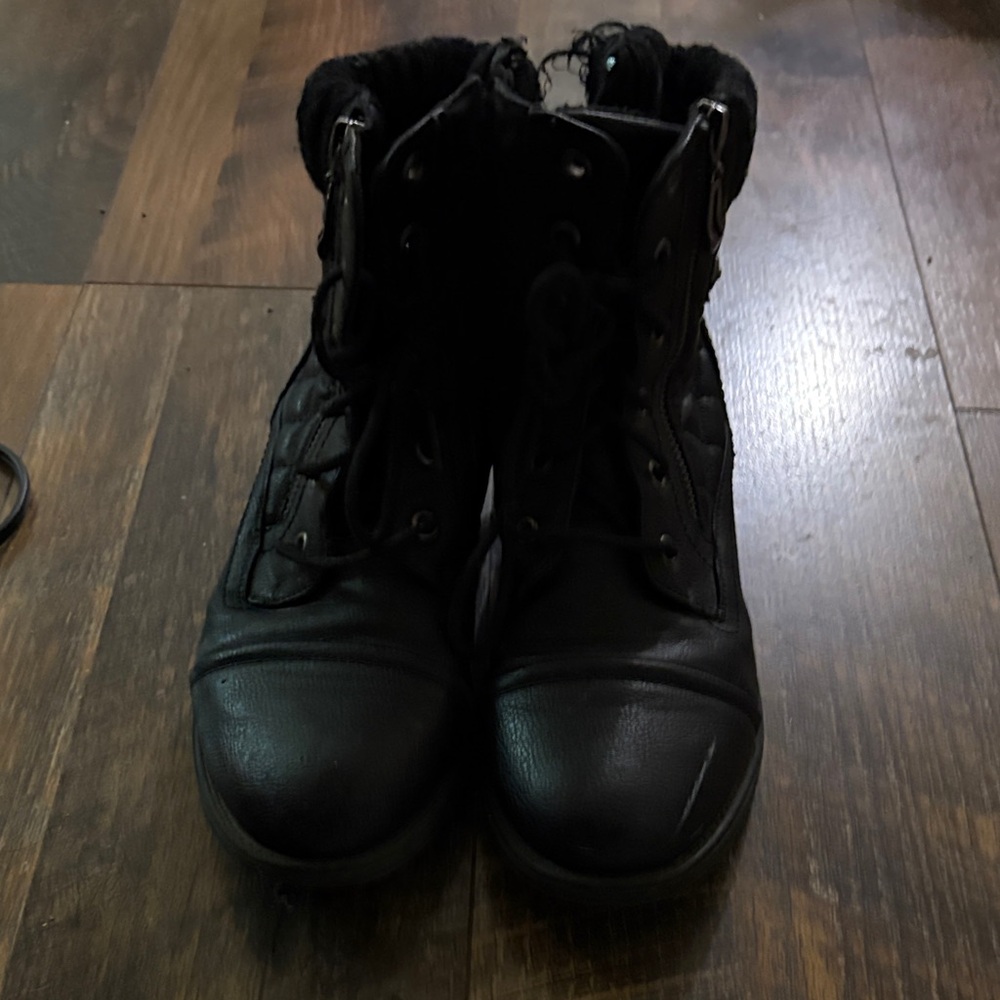 Black Combat Style Boots